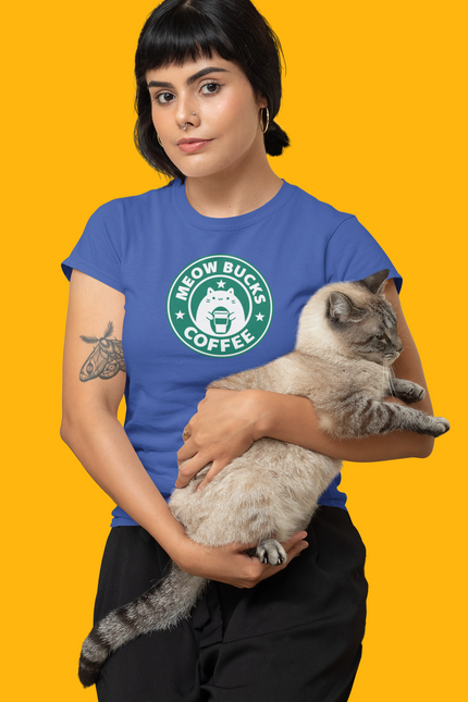 T-shirt sculpté Meow Bucks Coffee 