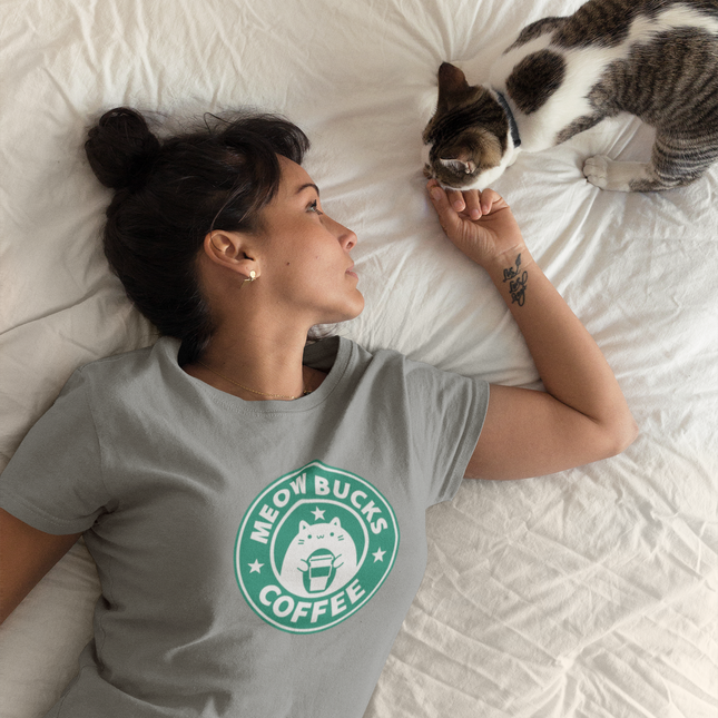 T-shirt sculpté Meow Bucks Coffee 
