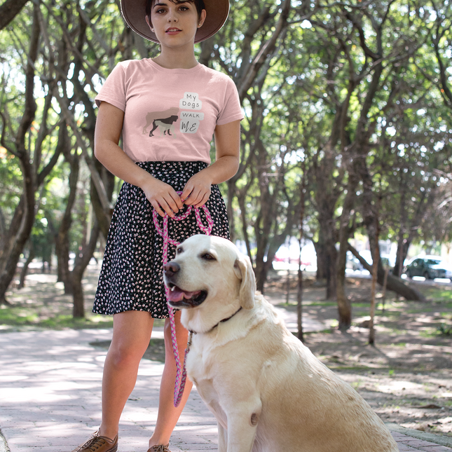 T-shirt sculpté « Mes chiens me promènent » 
