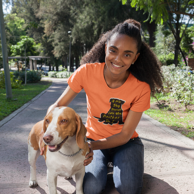 T-shirt pour amoureux des chiens - T-shirt sculpté « Si mon chien ne vous aime pas, moi non plus » 