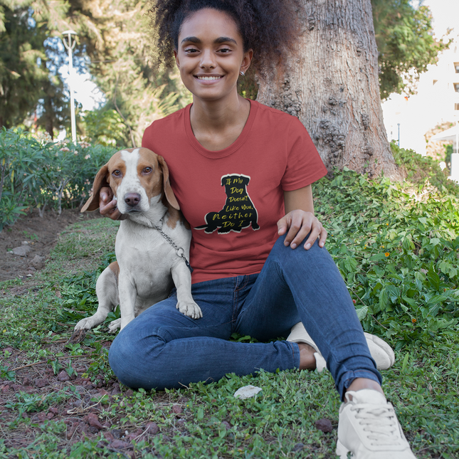 T-shirt pour amoureux des chiens - T-shirt sculpté « Si mon chien ne vous aime pas, moi non plus » 