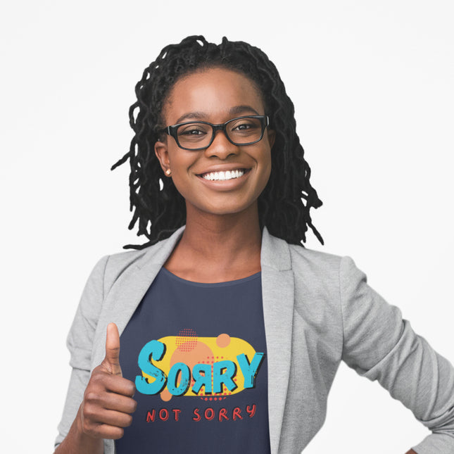 T-shirt sculpté « Désolé, pas désolé » 