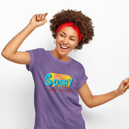 T-shirt sculpté « Désolé, pas désolé » 