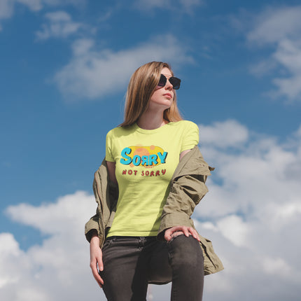 T-shirt sculpté « Désolé, pas désolé » 
