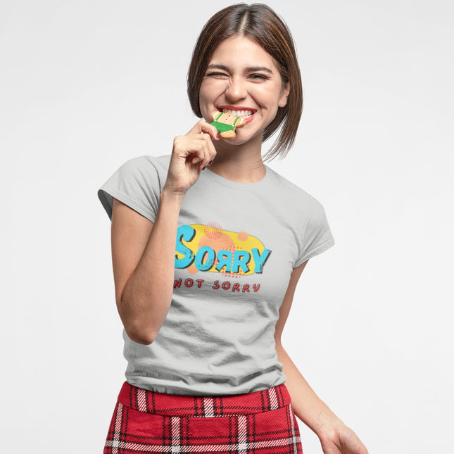 T-shirt sculpté « Désolé, pas désolé » 