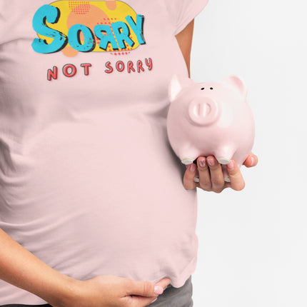 T-shirt sculpté « Désolé, pas désolé » 