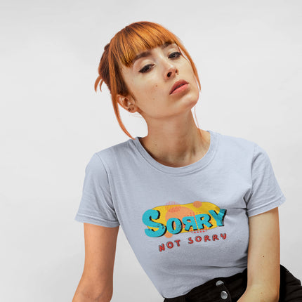 T-shirt sculpté « Désolé, pas désolé » 
