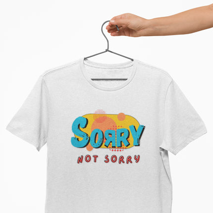 T-shirt sculpté « Désolé, pas désolé » 