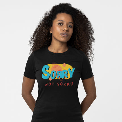 T-shirt sculpté « Désolé, pas désolé » 
