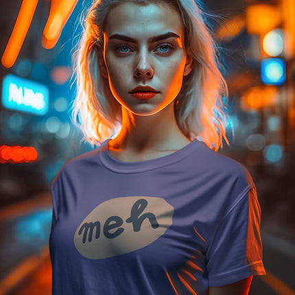 Casual 'Meh' Graphic Sculpted Tee