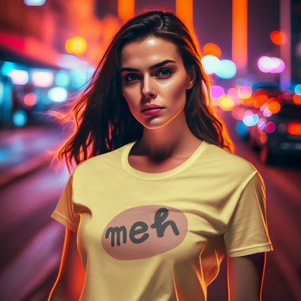 Casual 'Meh' Graphic Sculpted Tee
