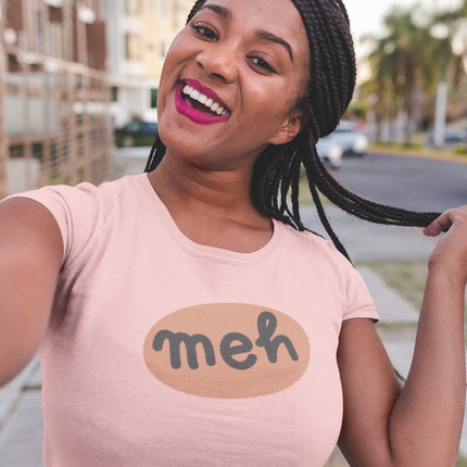 Casual 'Meh' Graphic Sculpted Tee