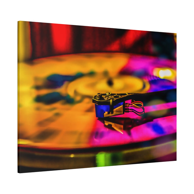 Toile colorée en forme de disque vinyle : idéale pour les mélomanes