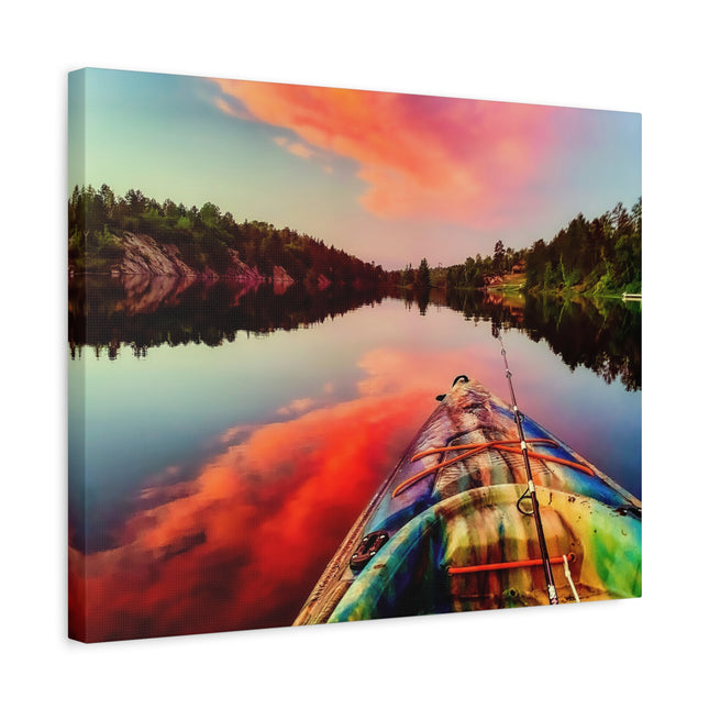 Toile murale représentant un paysage serein en kayak – Parfaite pour la décoration intérieure et les amoureux de la nature 