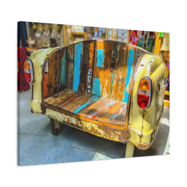 Toile murale rustique représentant un canapé de voiture vintage 