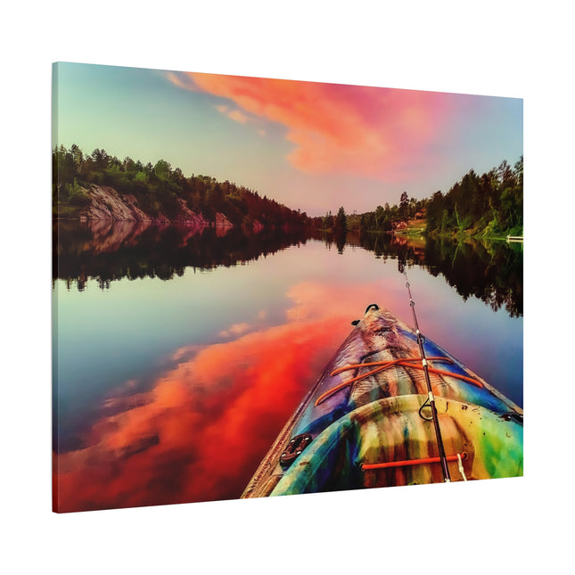 Toile murale représentant un paysage serein en kayak – Parfaite pour la décoration intérieure et les amoureux de la nature 