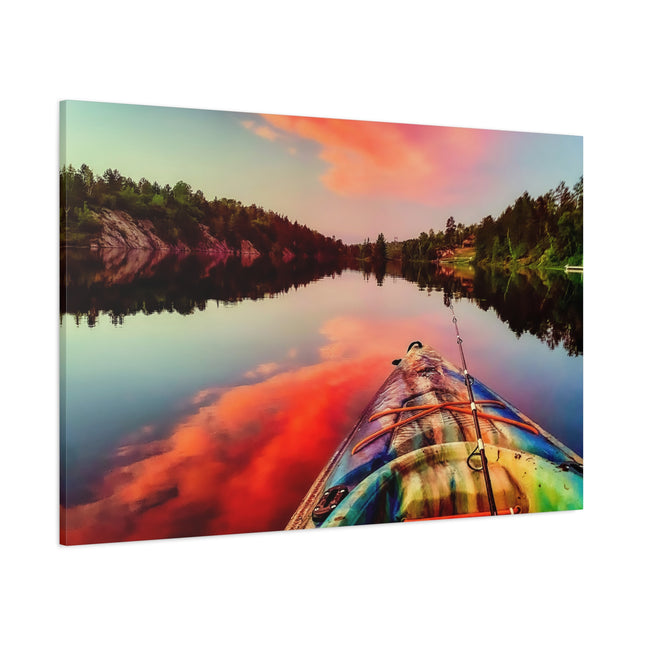 Toile murale représentant un paysage serein en kayak – Parfaite pour la décoration intérieure et les amoureux de la nature 