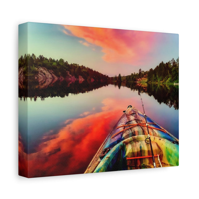 Toile murale représentant un paysage serein en kayak – Parfaite pour la décoration intérieure et les amoureux de la nature 