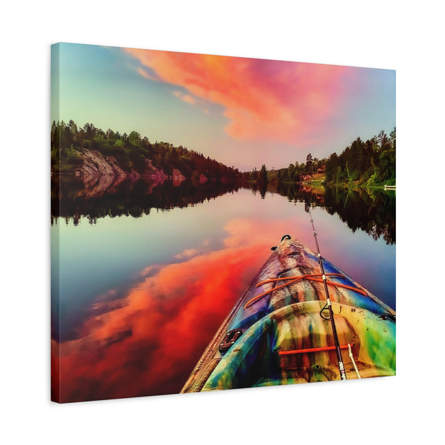 Toile murale représentant un paysage serein en kayak – Parfaite pour la décoration intérieure et les amoureux de la nature 