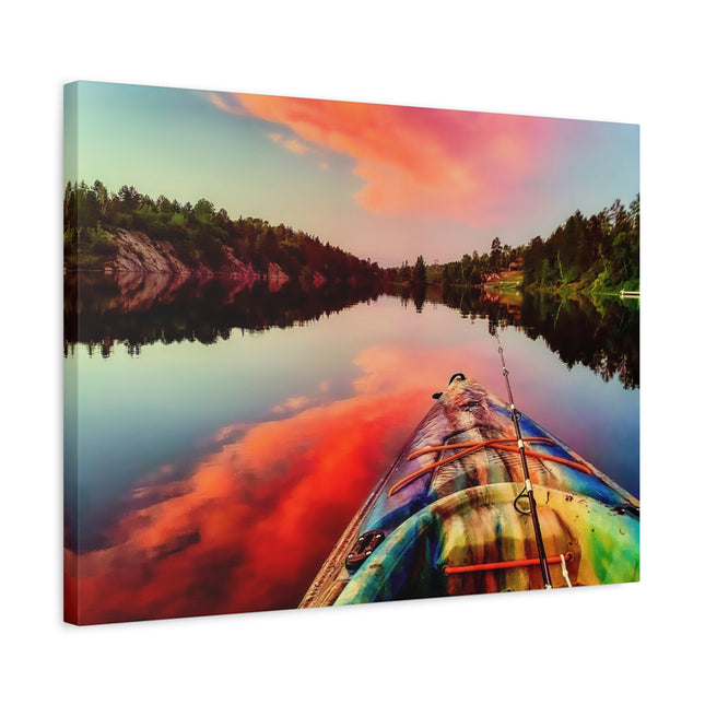 Toile murale représentant un paysage serein en kayak – Parfaite pour la décoration intérieure et les amoureux de la nature 