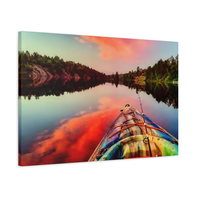 Toile murale représentant un paysage serein en kayak – Parfaite pour la décoration intérieure et les amoureux de la nature 