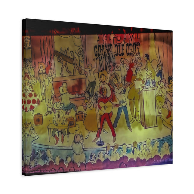 Toile murale colorée – Scène de spectacle musical vintage