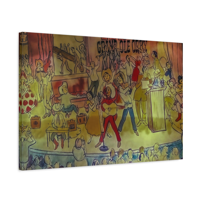 Toile murale colorée – Scène de spectacle musical vintage