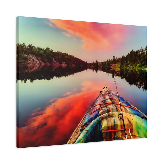 Toile murale représentant un paysage serein en kayak – Parfaite pour la décoration intérieure et les amoureux de la nature 